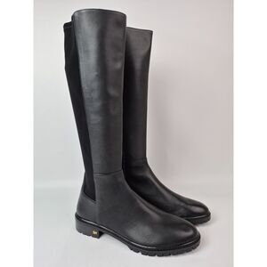 Stuart Weitzman Women's Black City Knee High Leather Boots Size 9 B SJ198